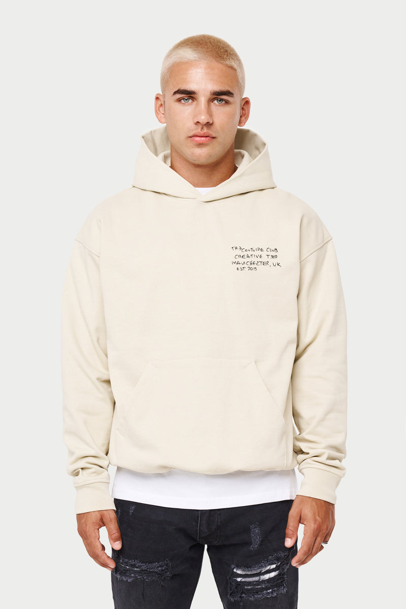 CREATIVE TOUR RELAXED HOODIE - OFF WHITE