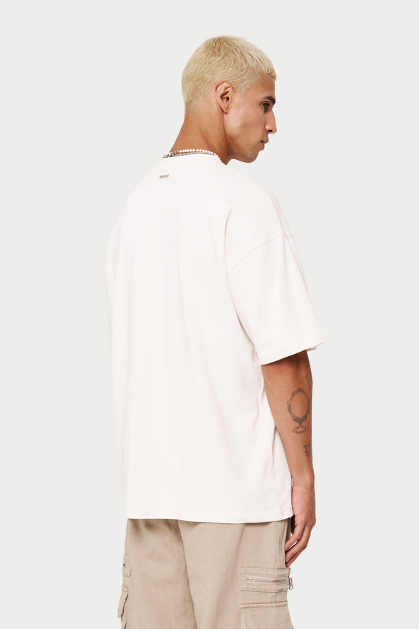 COUTURE CHAINSTITCH T-SHIRT - OFF WHITE