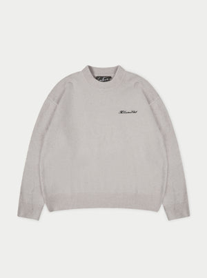 COUTURE SCRIPT KNITTED CREW - GREY