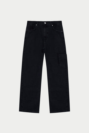 MULTI POCKET WASHED JEAN - BLACK WASH