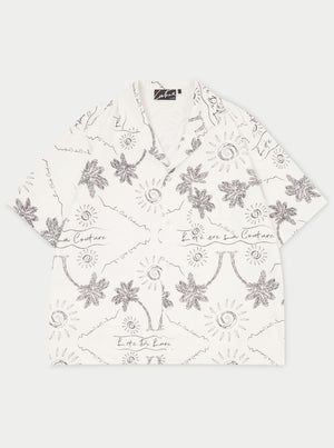 PALM PRINT SHIRT - WHITE