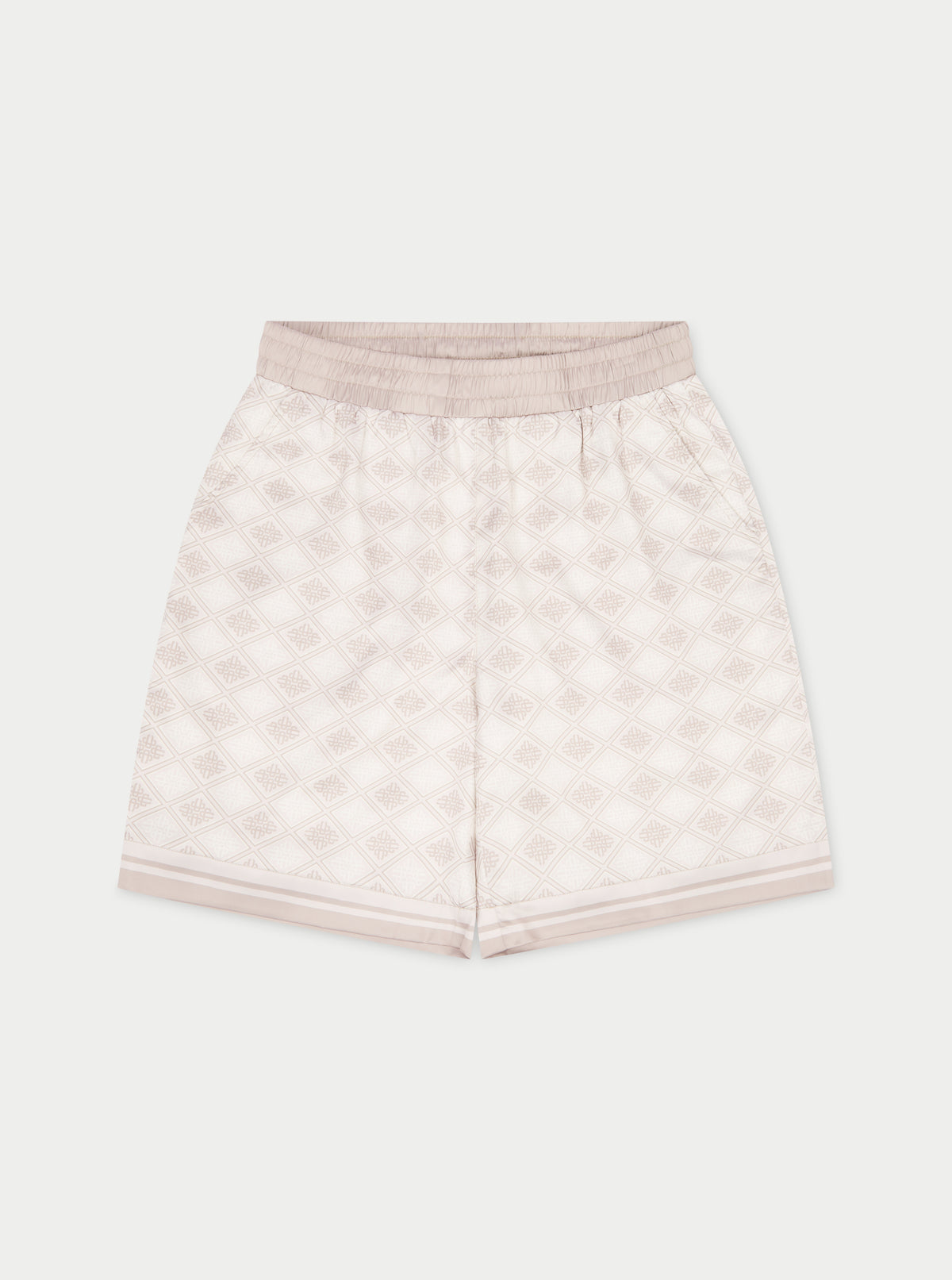 EMBLEM PRINT SHORTS - BEIGE