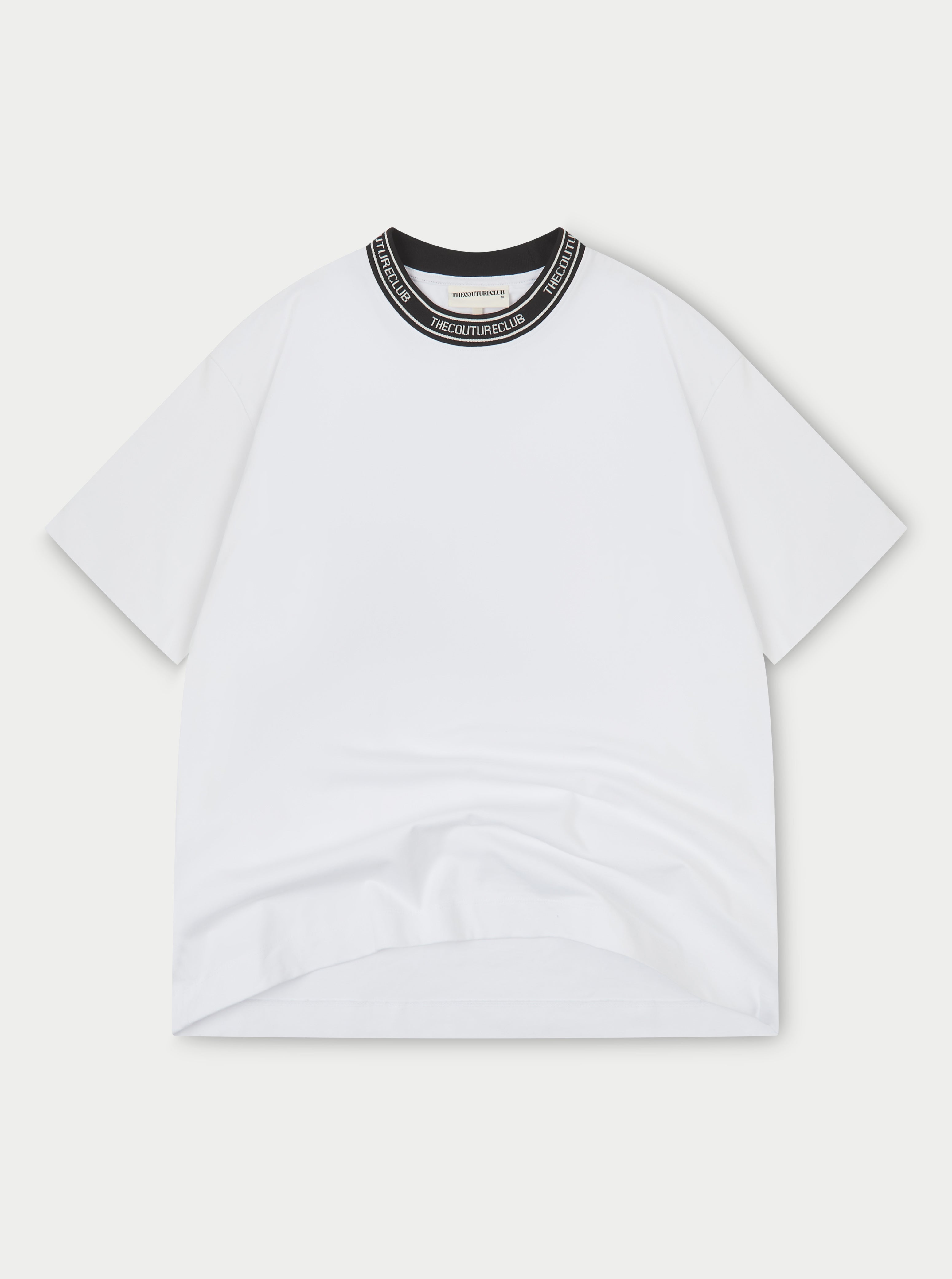 JACQUARD COLLAR T-SHIRT - WHITE