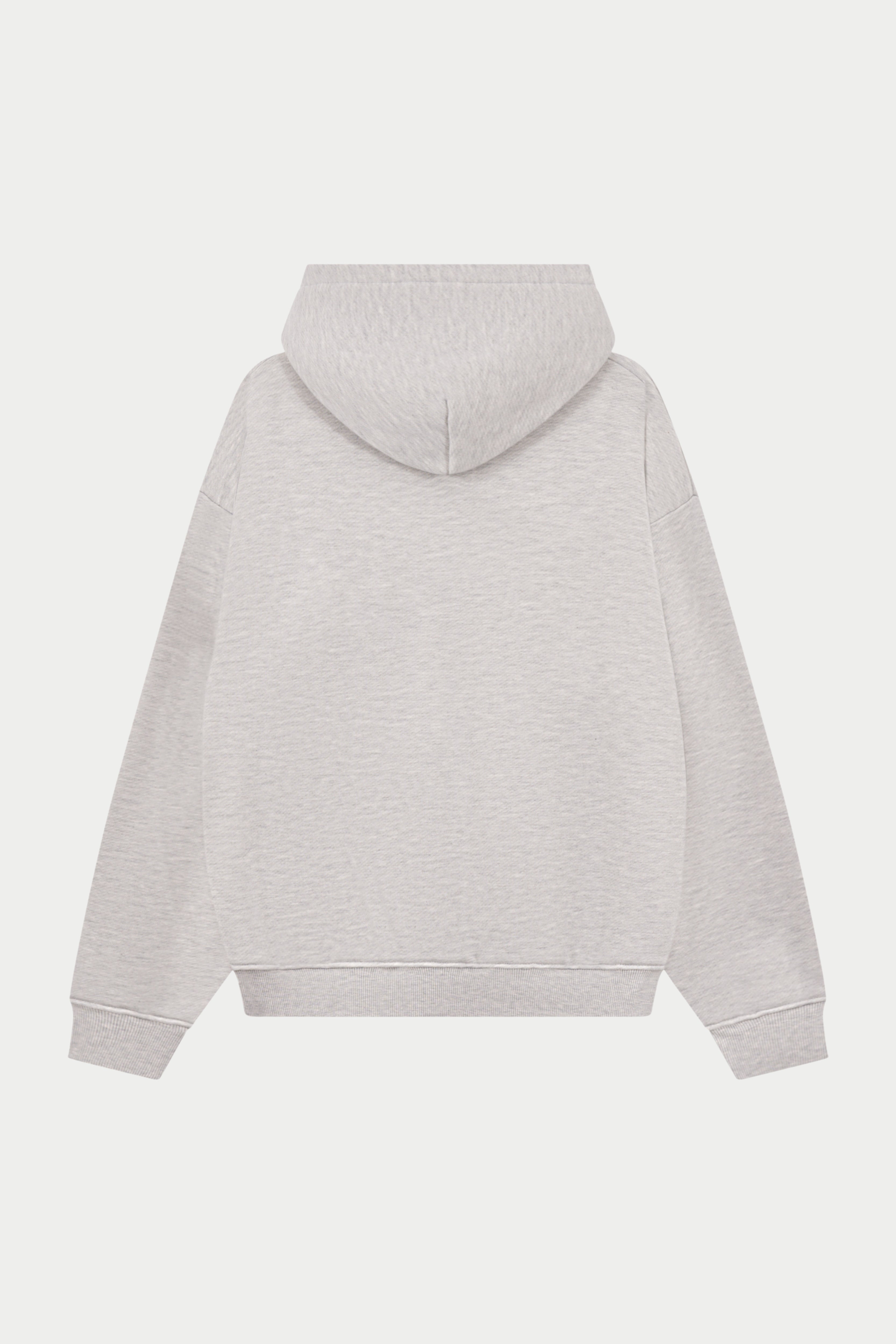 HEAVYWEIGHT MONOGRAM APPLIQUE EMBLEM ZIP THROUGH - GREY MARL