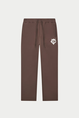 HEAVYWEIGHT MONOGRAM APPLIQUE EMBLEM JOGGERS - BROWN