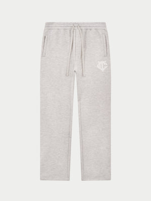 HEAVYWEIGHT MONOGRAM APPLIQUE EMBLEM JOGGERS - GREY MARL