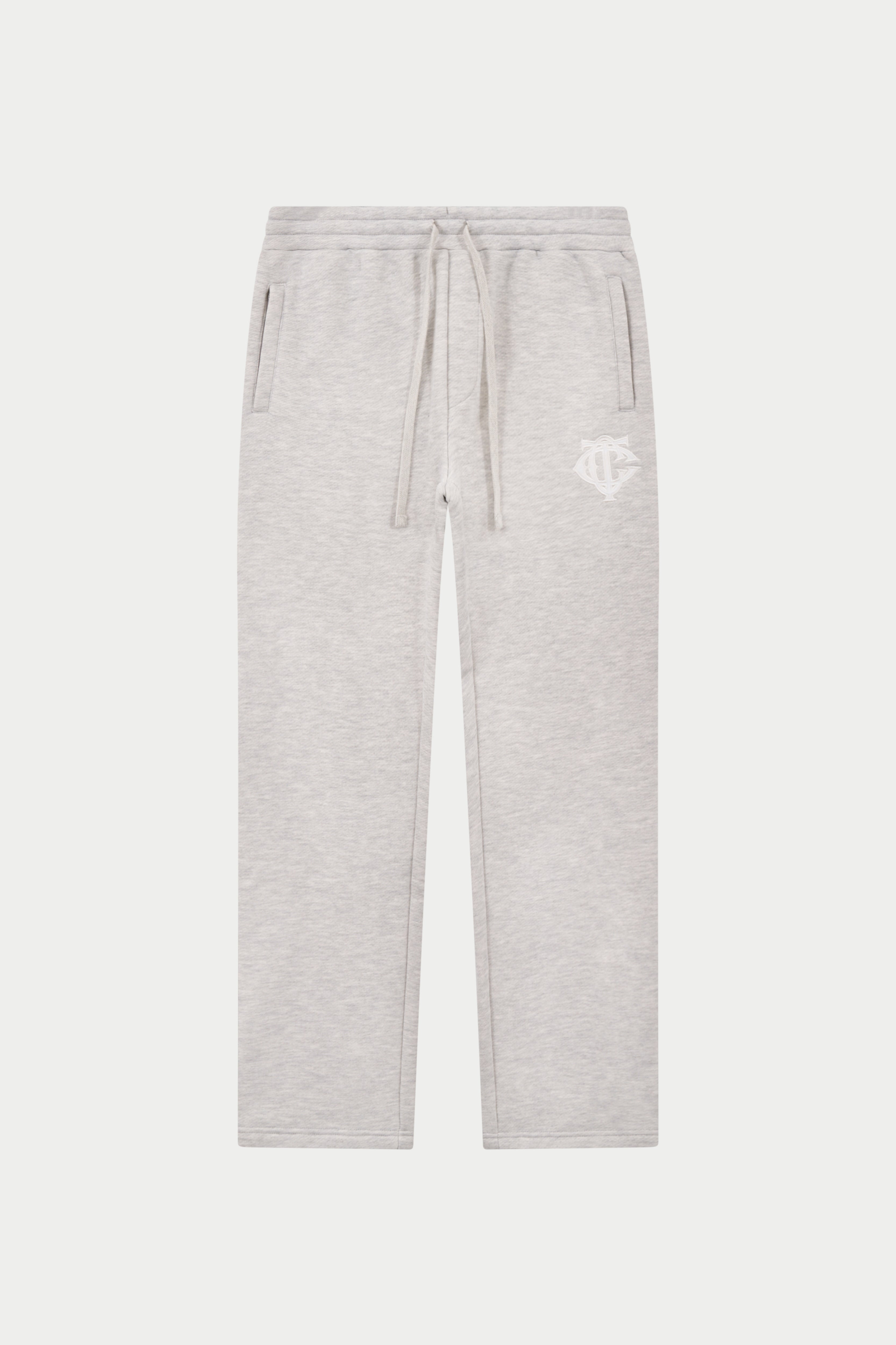 HEAVYWEIGHT MONOGRAM APPLIQUE EMBLEM JOGGERS - GREY MARL