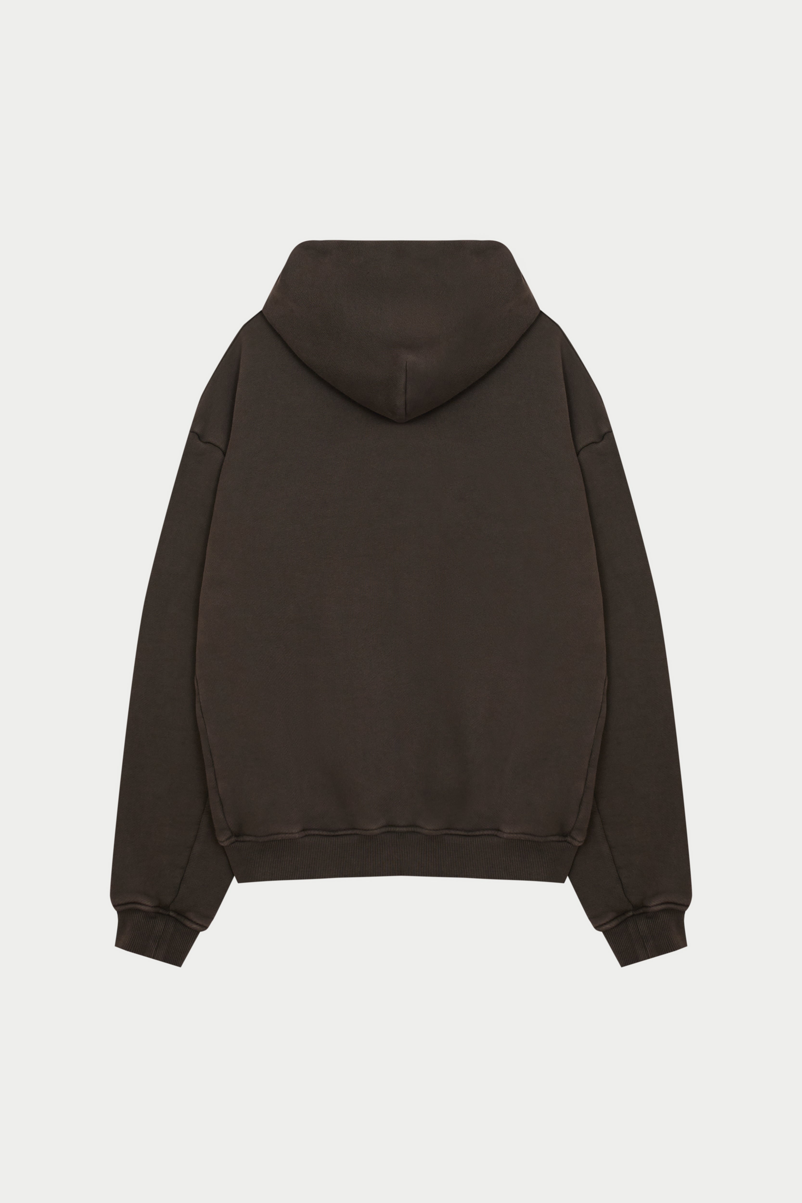 LAUNDERED CLASSICS ZIP THROUGH HOODIE - WASHED BROWN