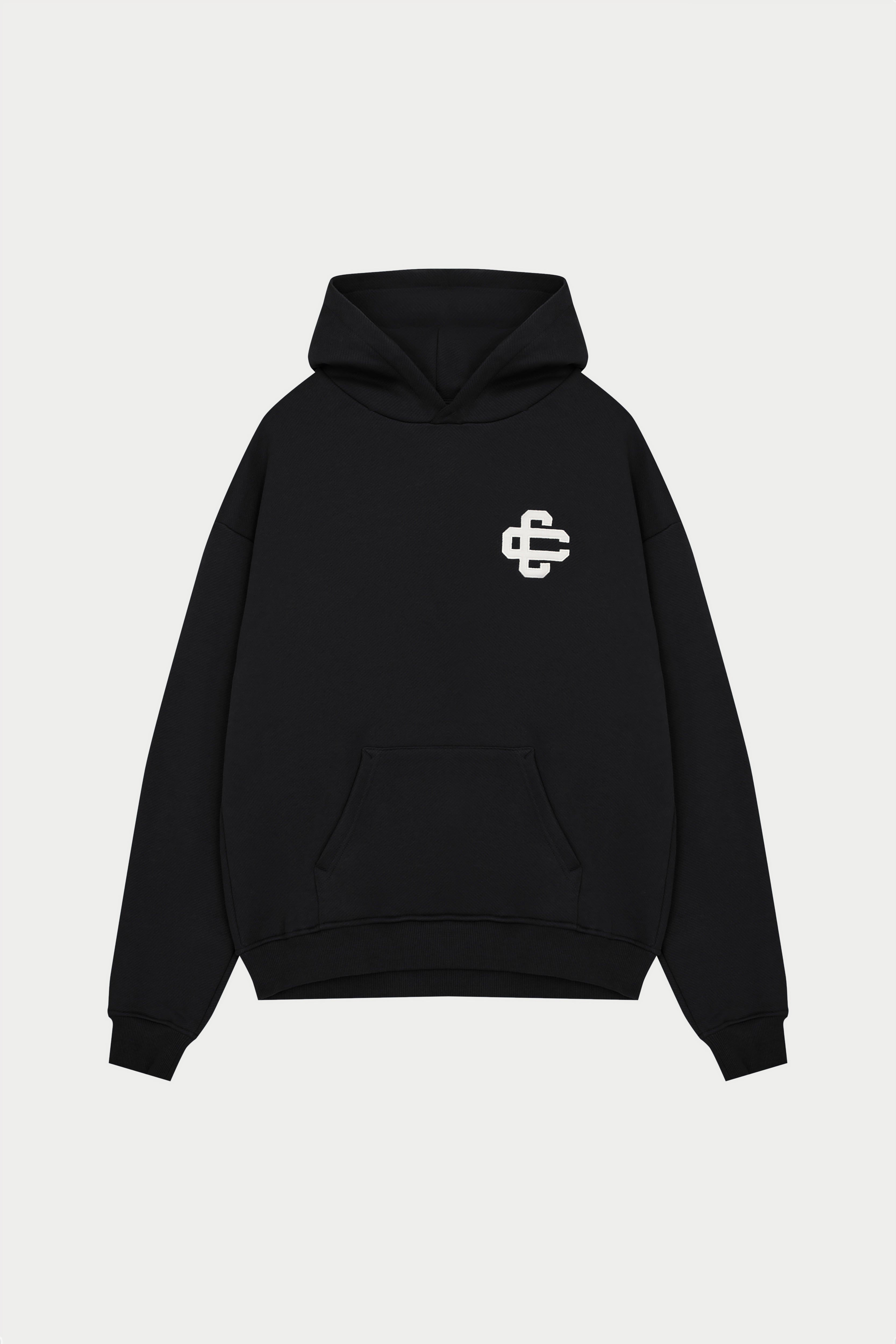 Black Raw Seam Quarter Zip Hoodie | The Couture Club