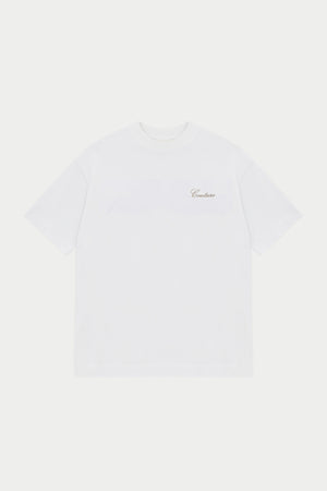 SCRIPT EMBROIDERED T-SHIRT - OFF WHITE