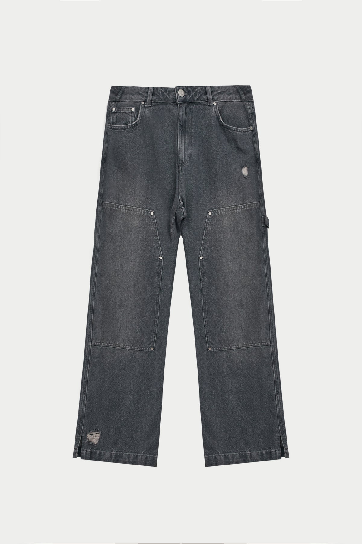 Denim Rivet Detail Carpenter Jeans - Blue Wash