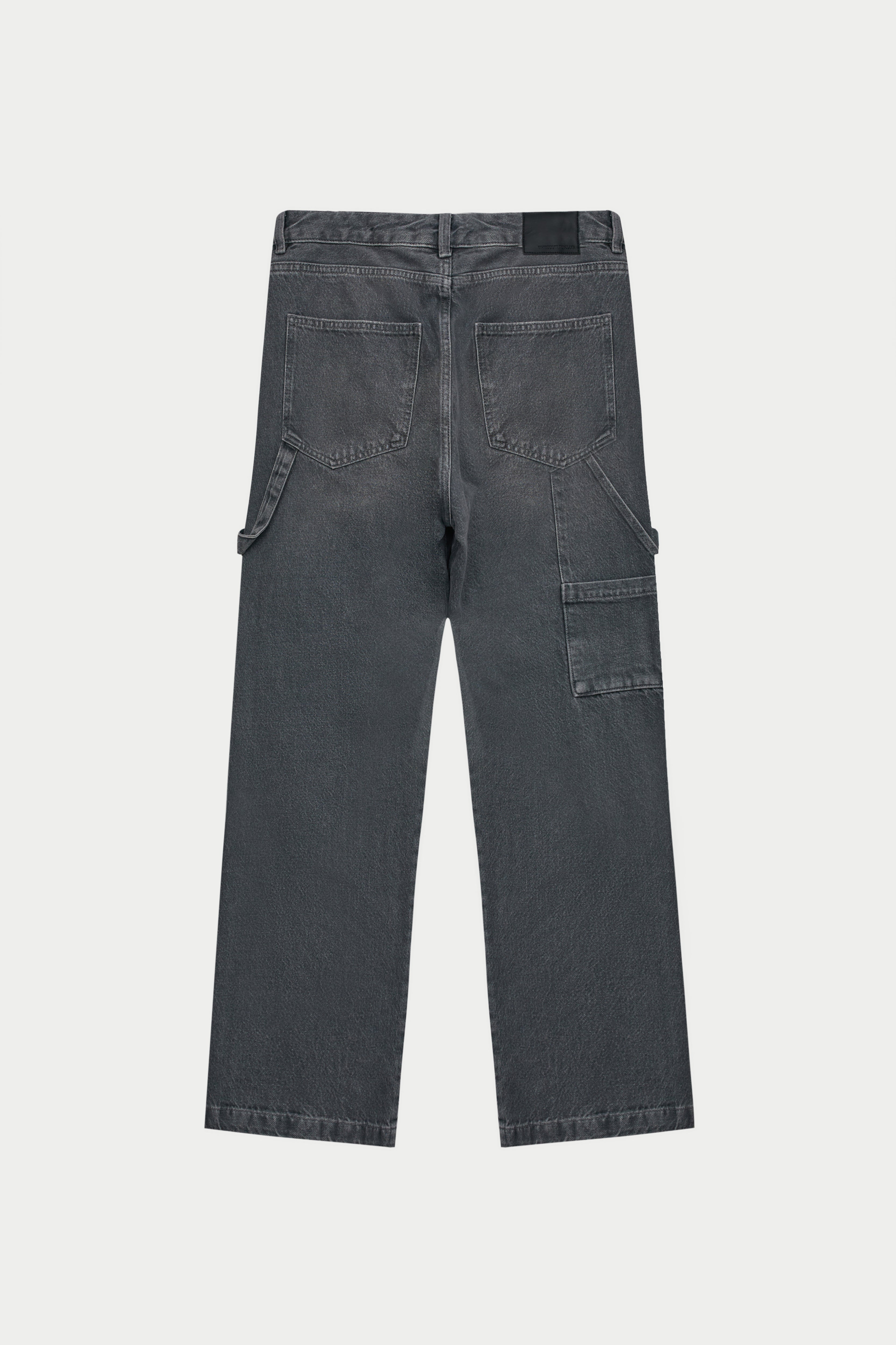DENIM RIVET DETAIL CARPENTER JEANS - GREY WASH
