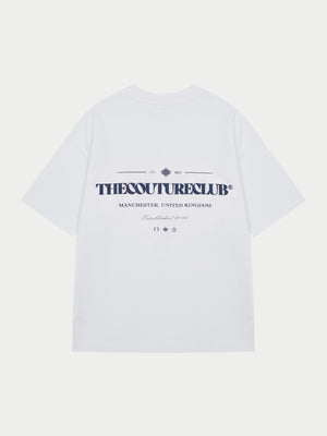 COPYRIGHT MULTI GRAPHIC T-SHIRT - WHITE/NAVY