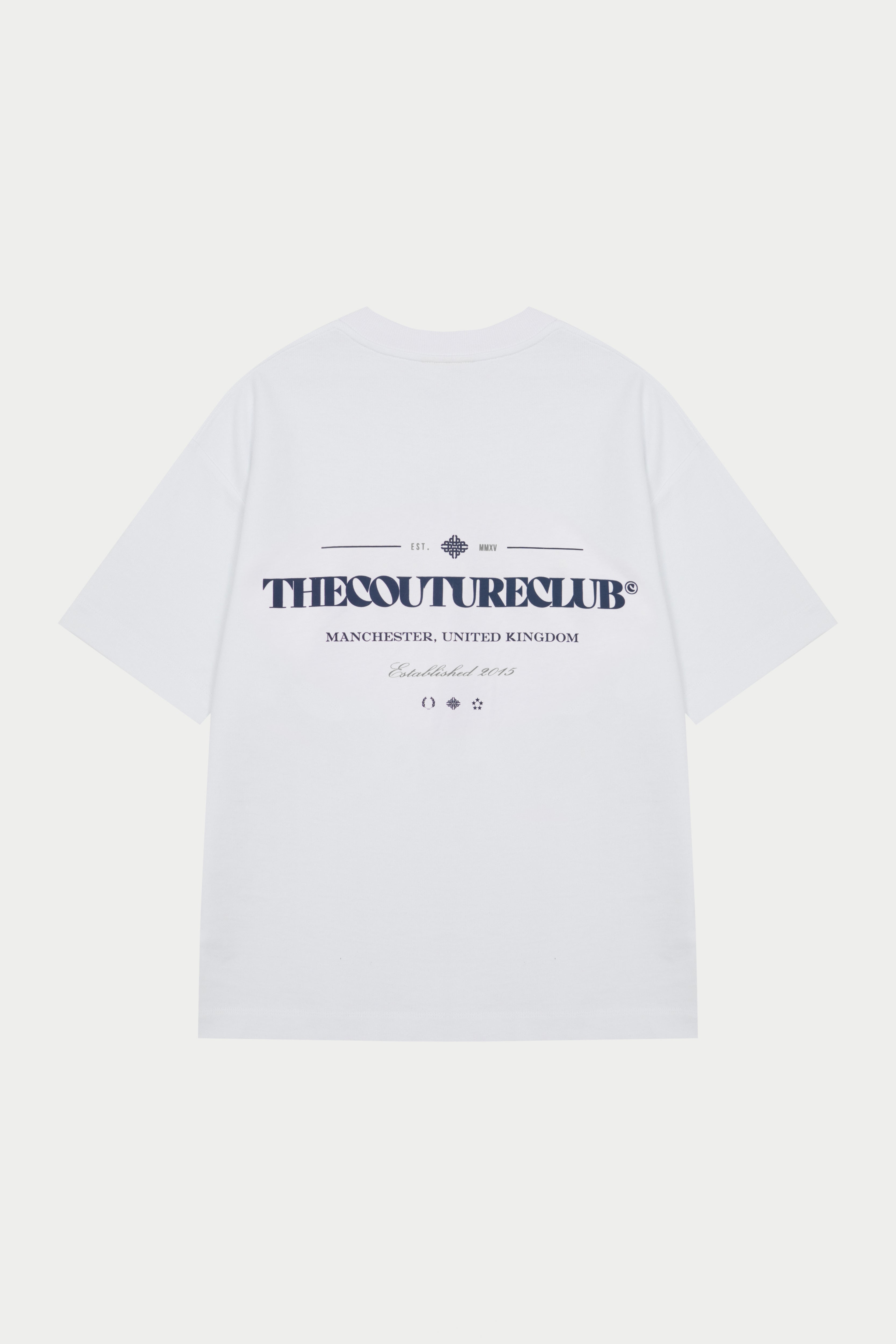 COPYRIGHT MULTI GRAPHIC T-SHIRT - WHITE/NAVY