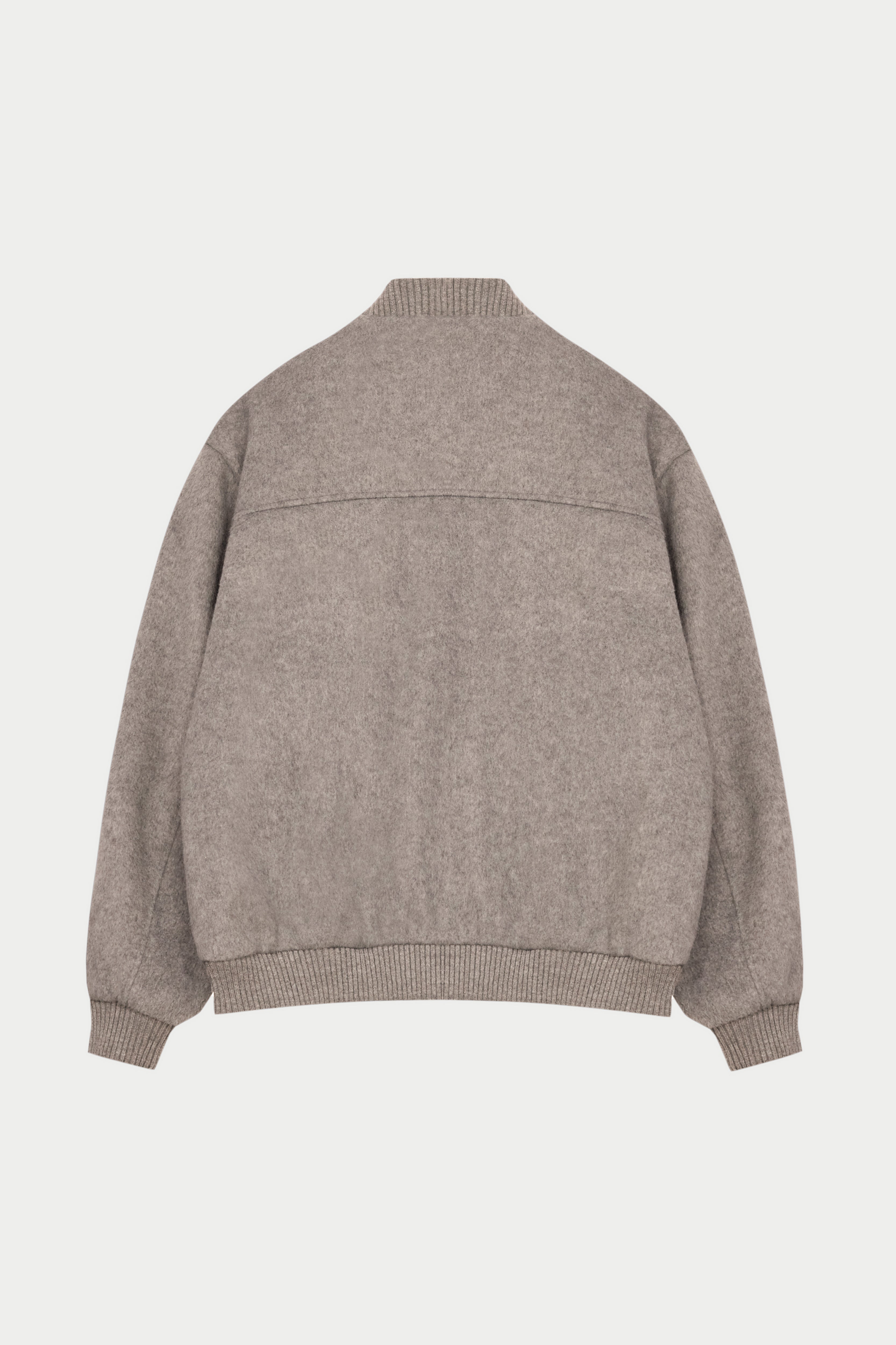 WOOL BLEND BOMBER JACKET - BEIGE