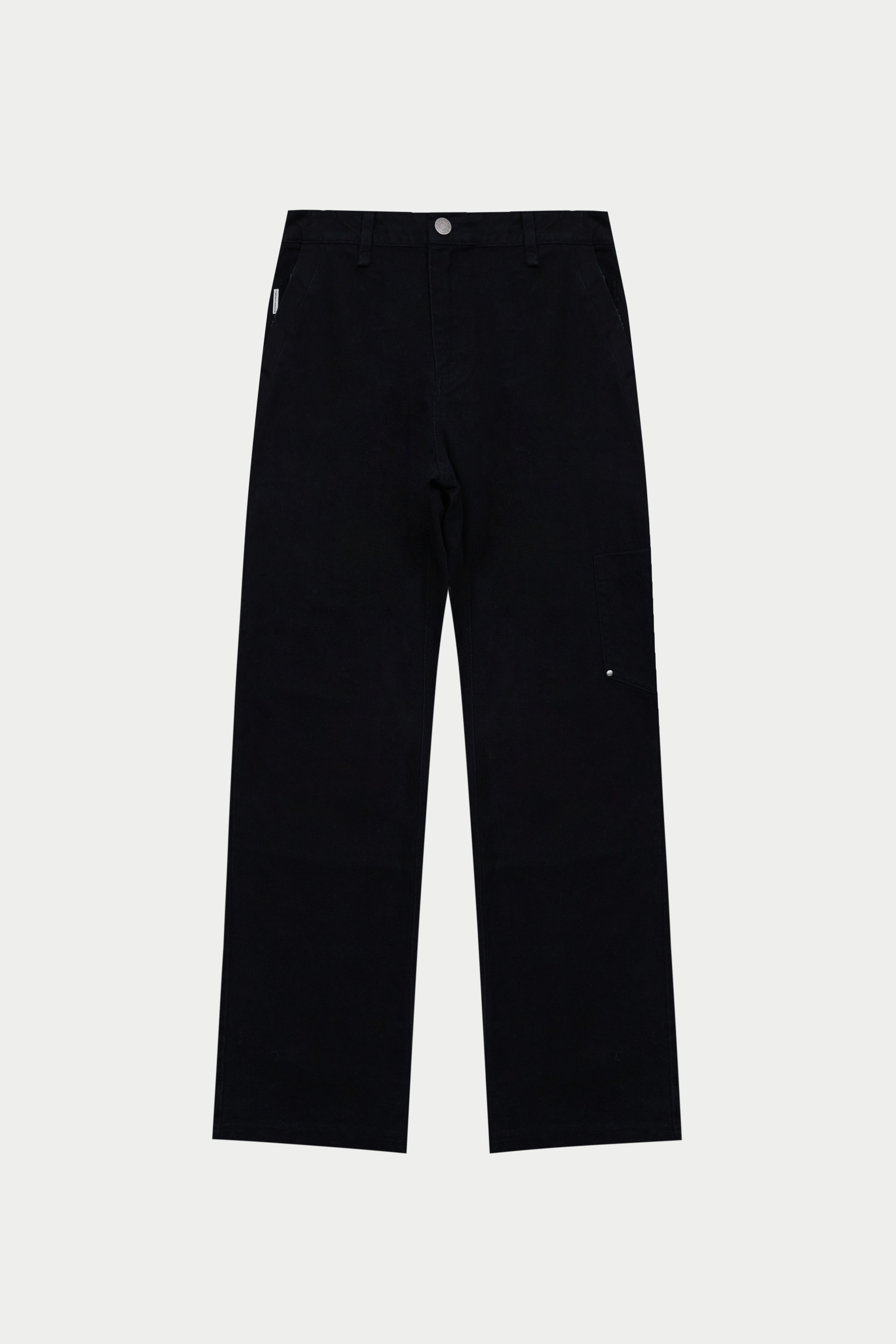 TWILL DOUBLE PATCH TROUSER - WASHED BLACK