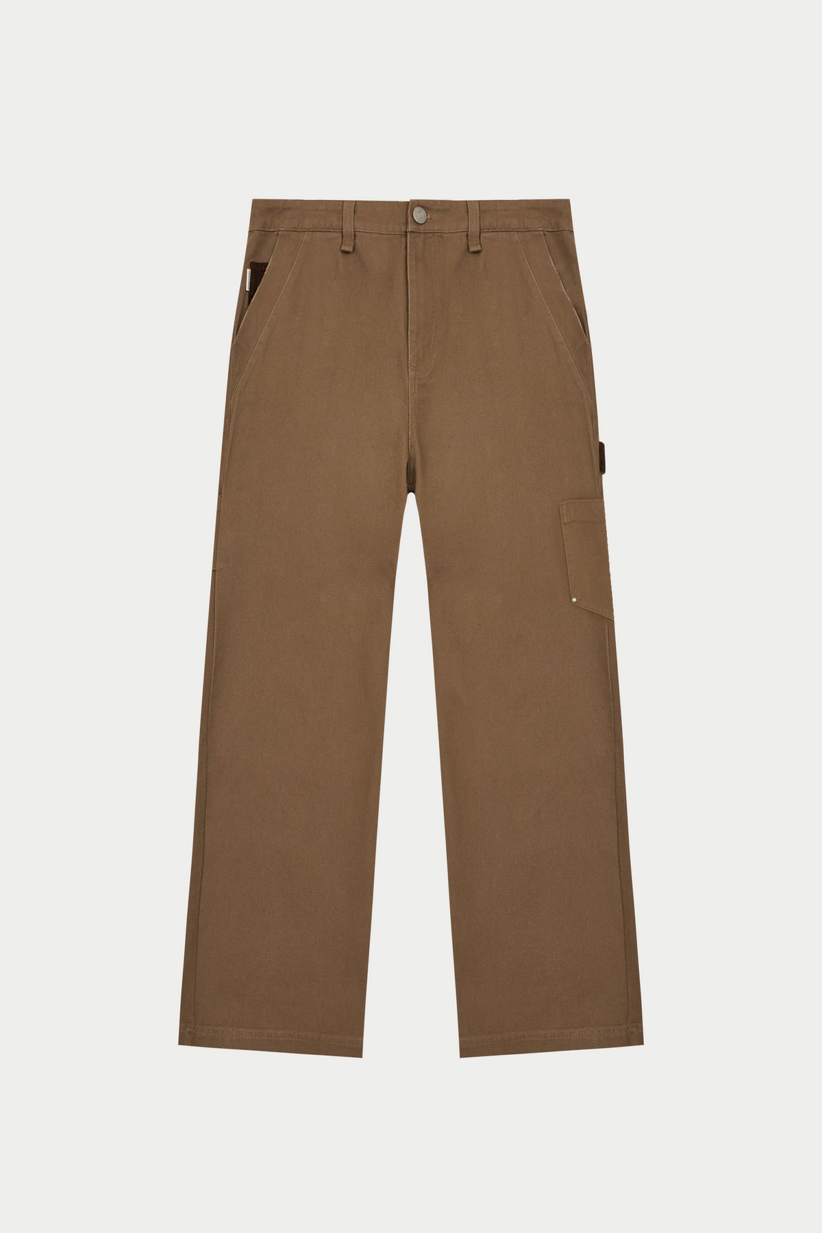 TWILL DOUBLE PATCH TROUSER - WASHED BROWN