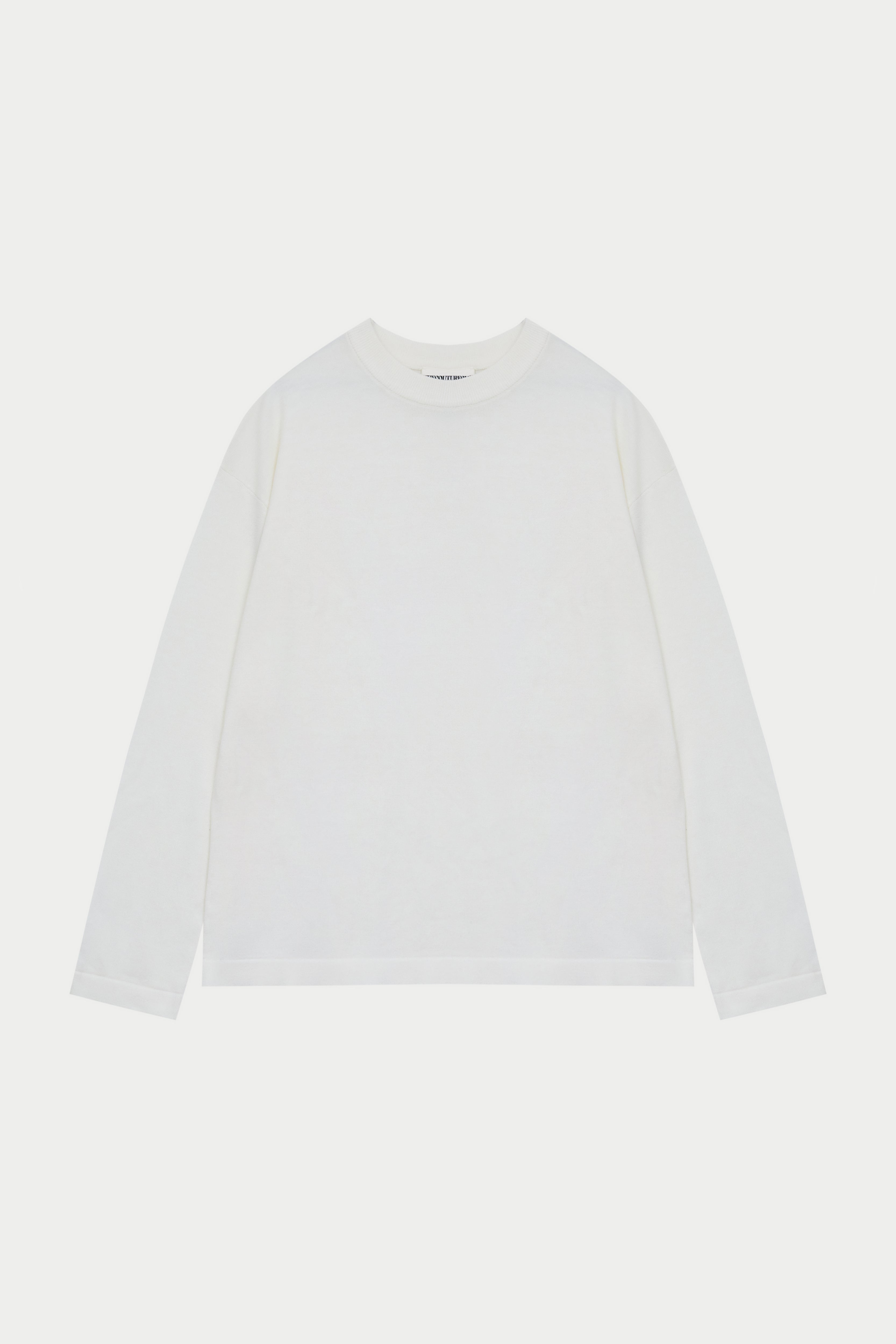 FINE GAUGE KNIT LONG SLEEVE T-SHIRT - OFF WHITE