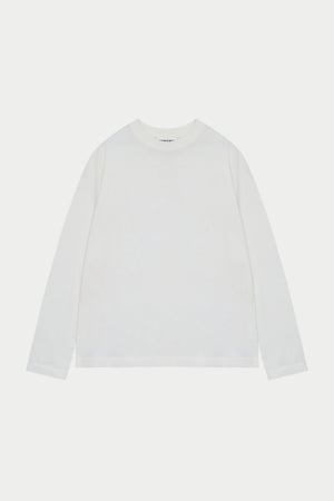 FINE GAUGE KNIT LONG SLEEVE T-SHIRT - OFF WHITE