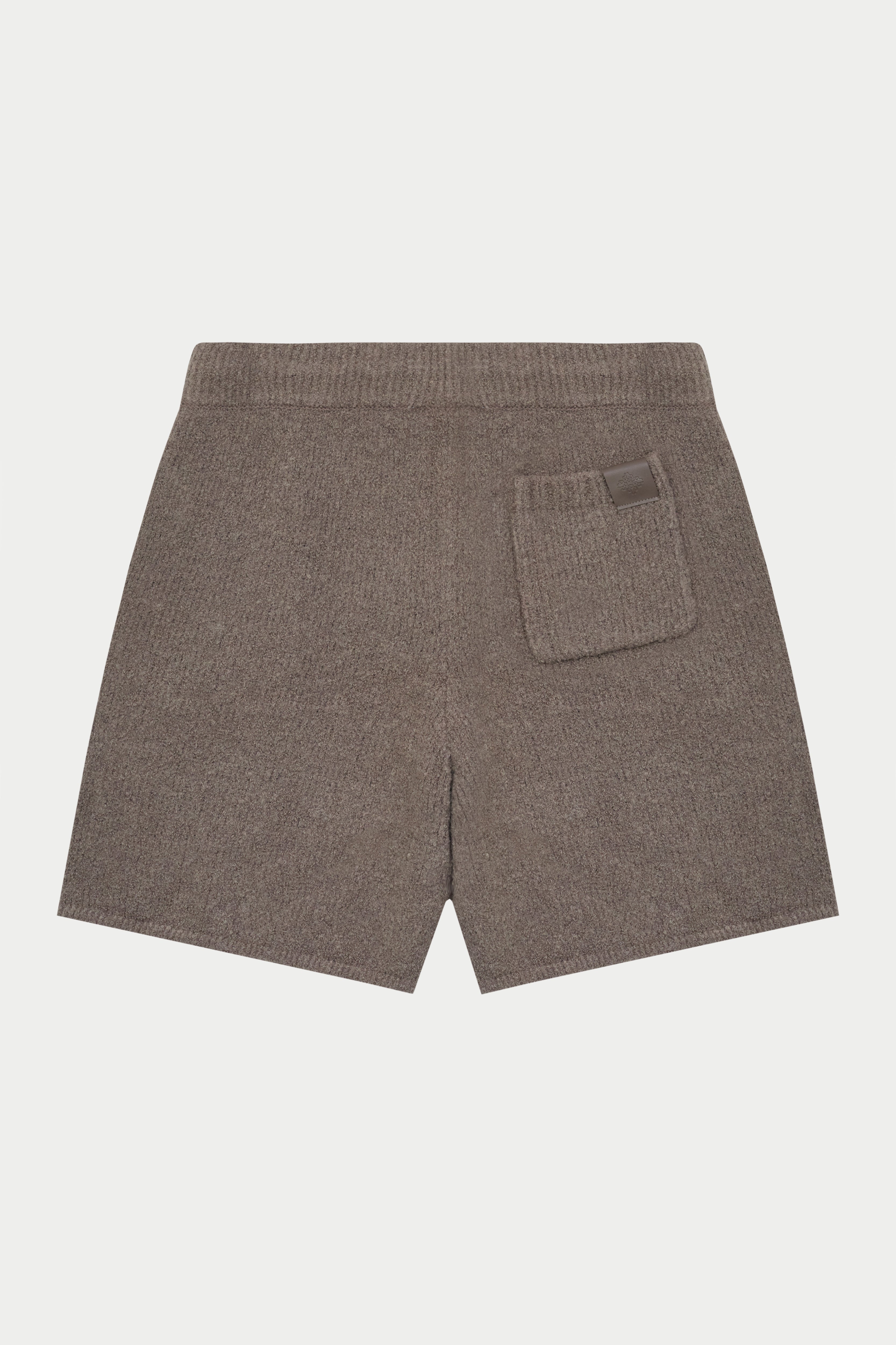 BOUCLE KNIT SHORTS - BROWN