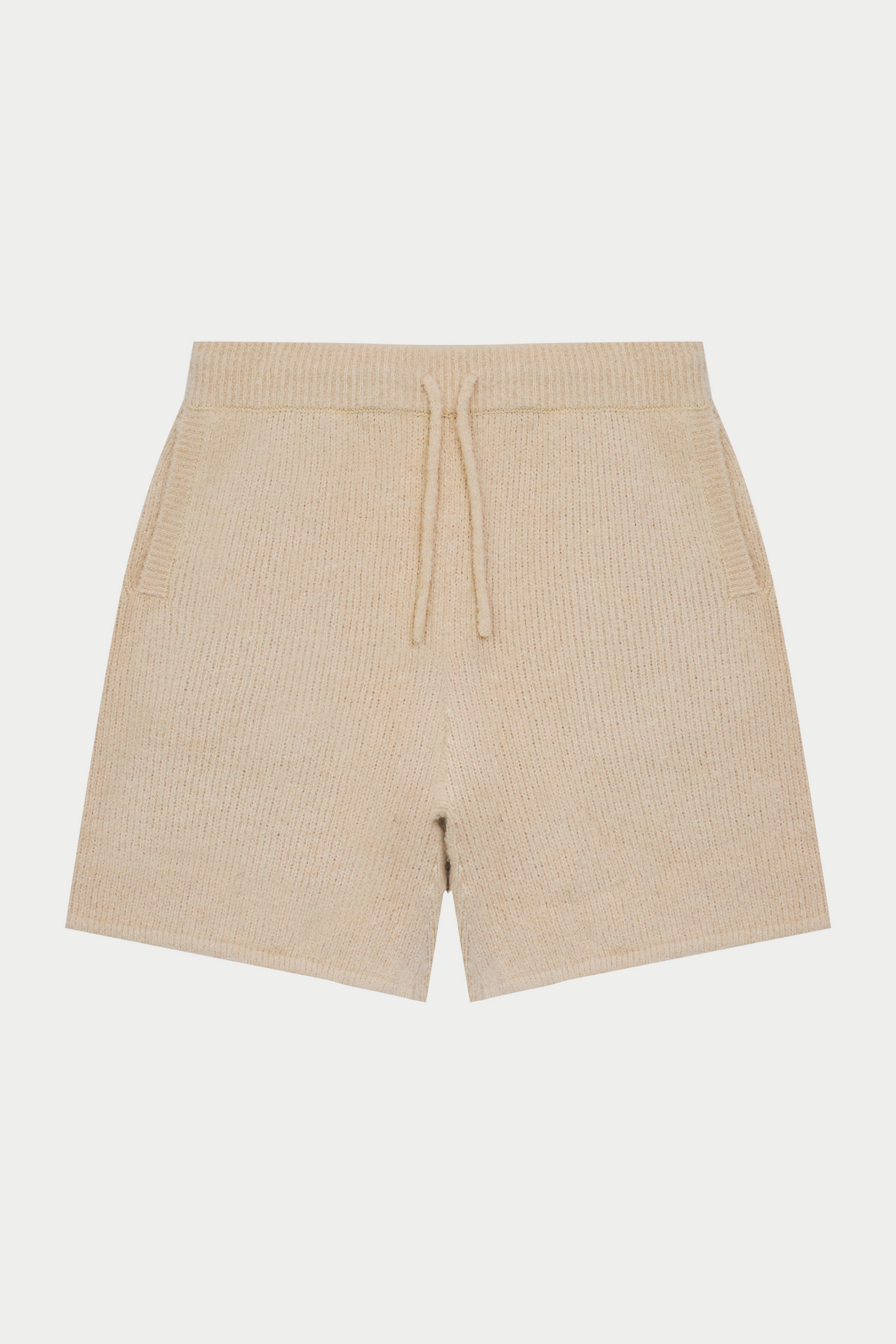 BOUCLE KNIT SHORTS - STONE