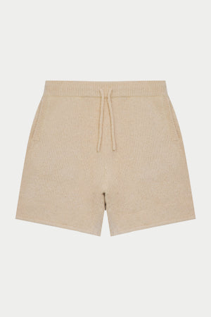BOUCLE KNIT SHORTS - STONE