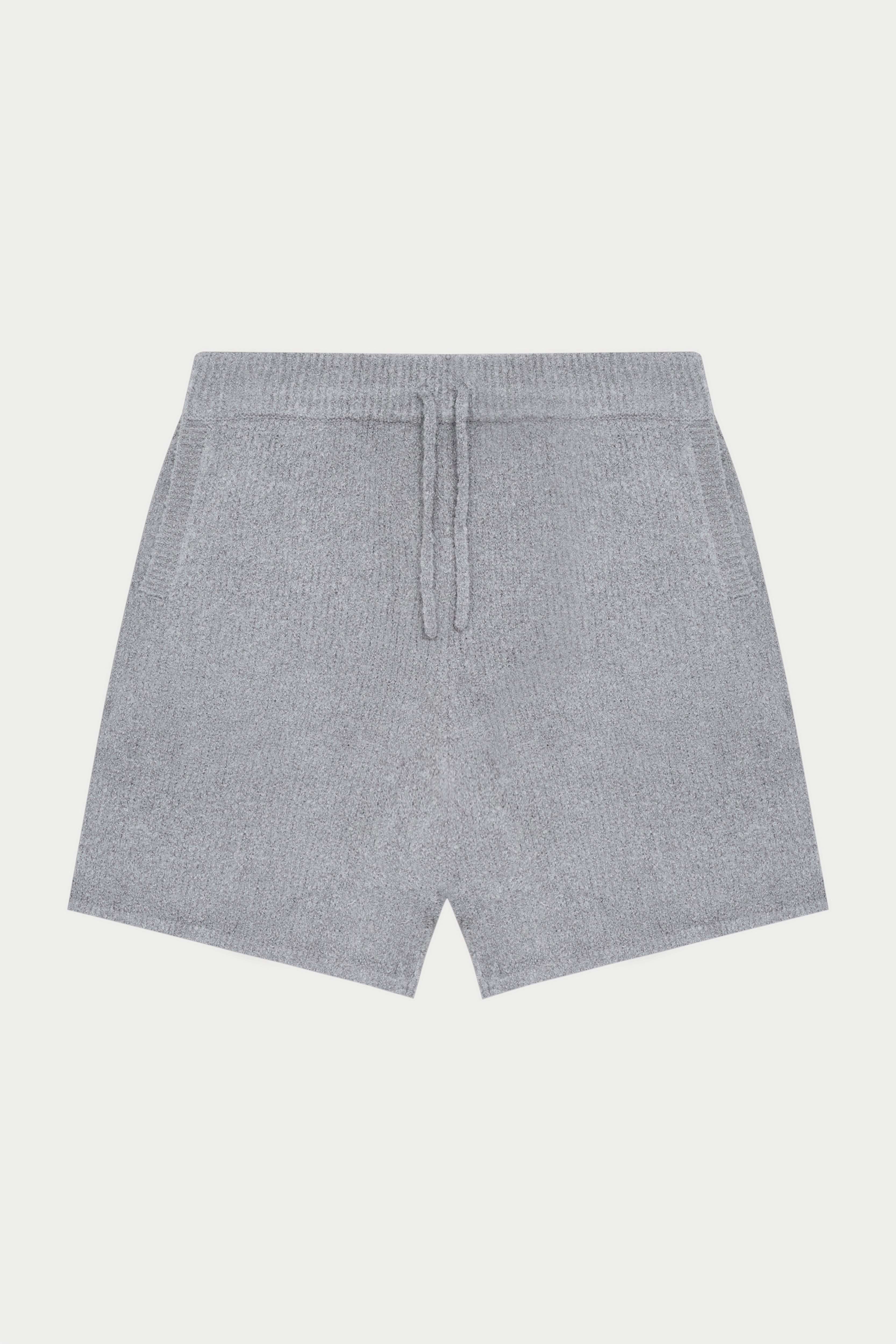 BOUCLE KNIT SHORTS - GREY MARL