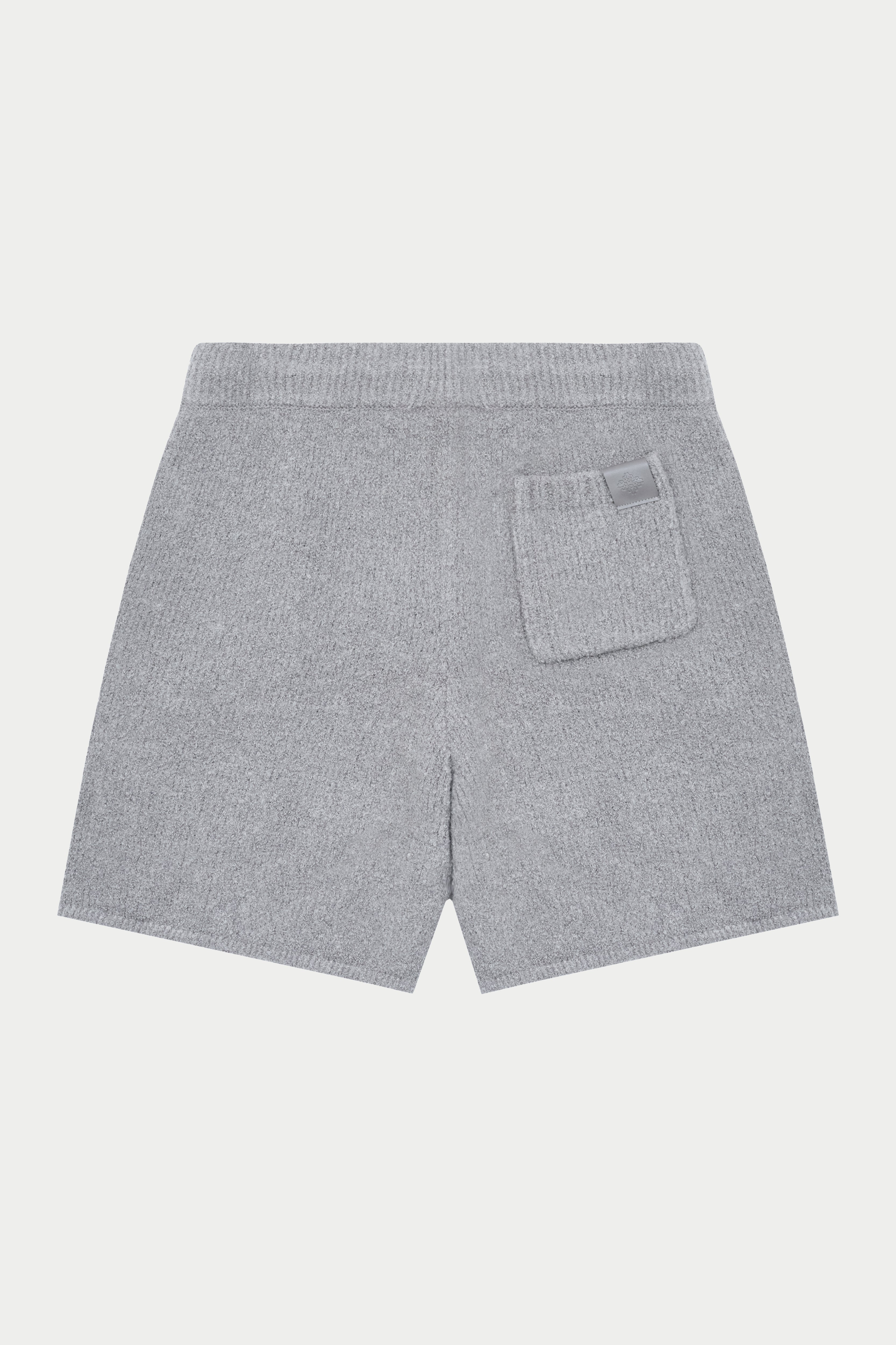 BOUCLE KNIT SHORTS - GREY MARL