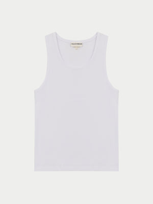 RIBBED JERSEY VEST - WHITE