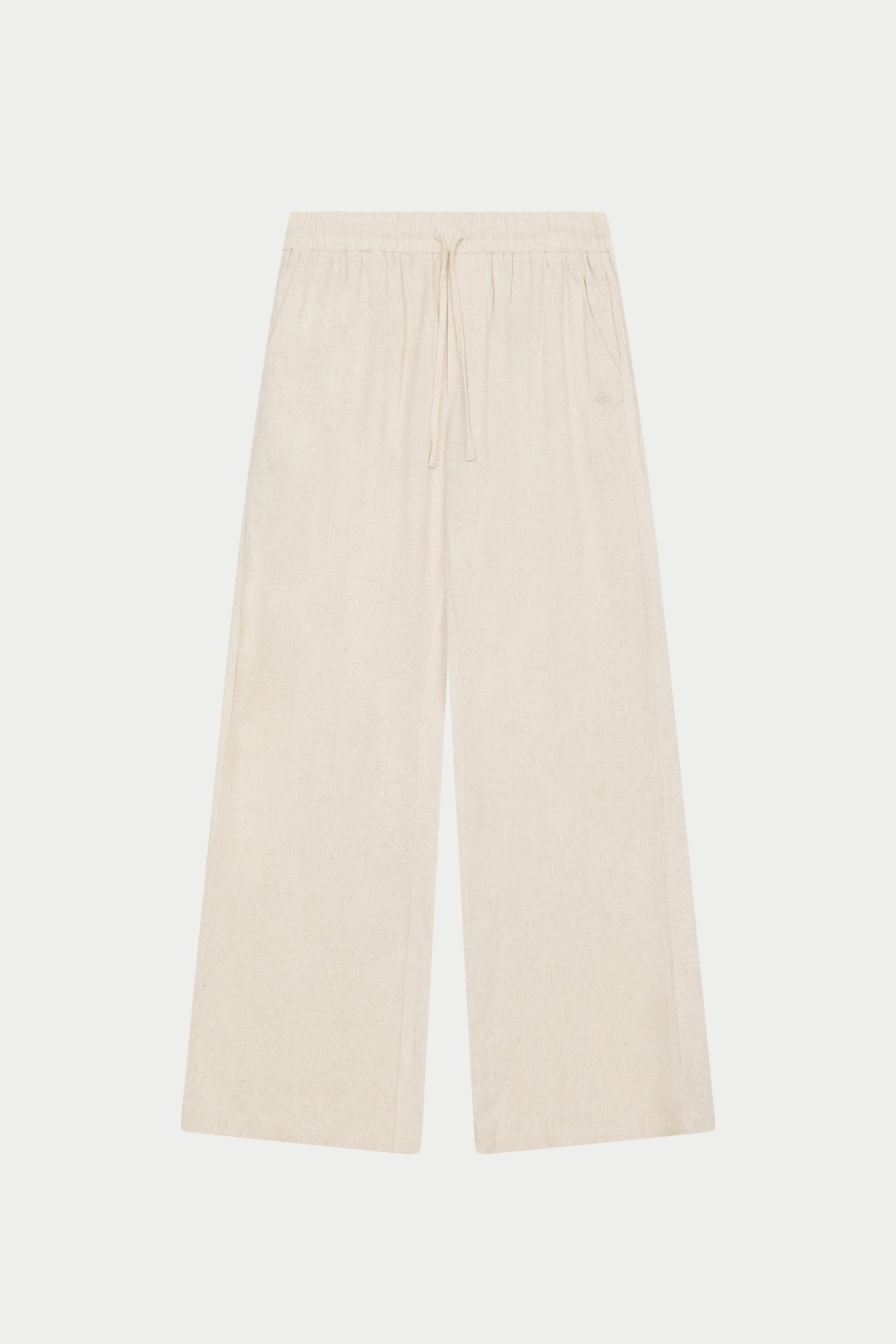 TEXTURED WOVEN TROUSERS - BEIGE