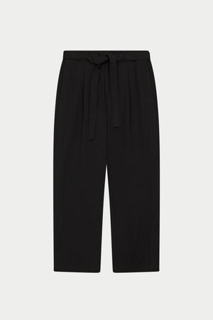 SMART TIE BELTED TROUSERS - BLACK