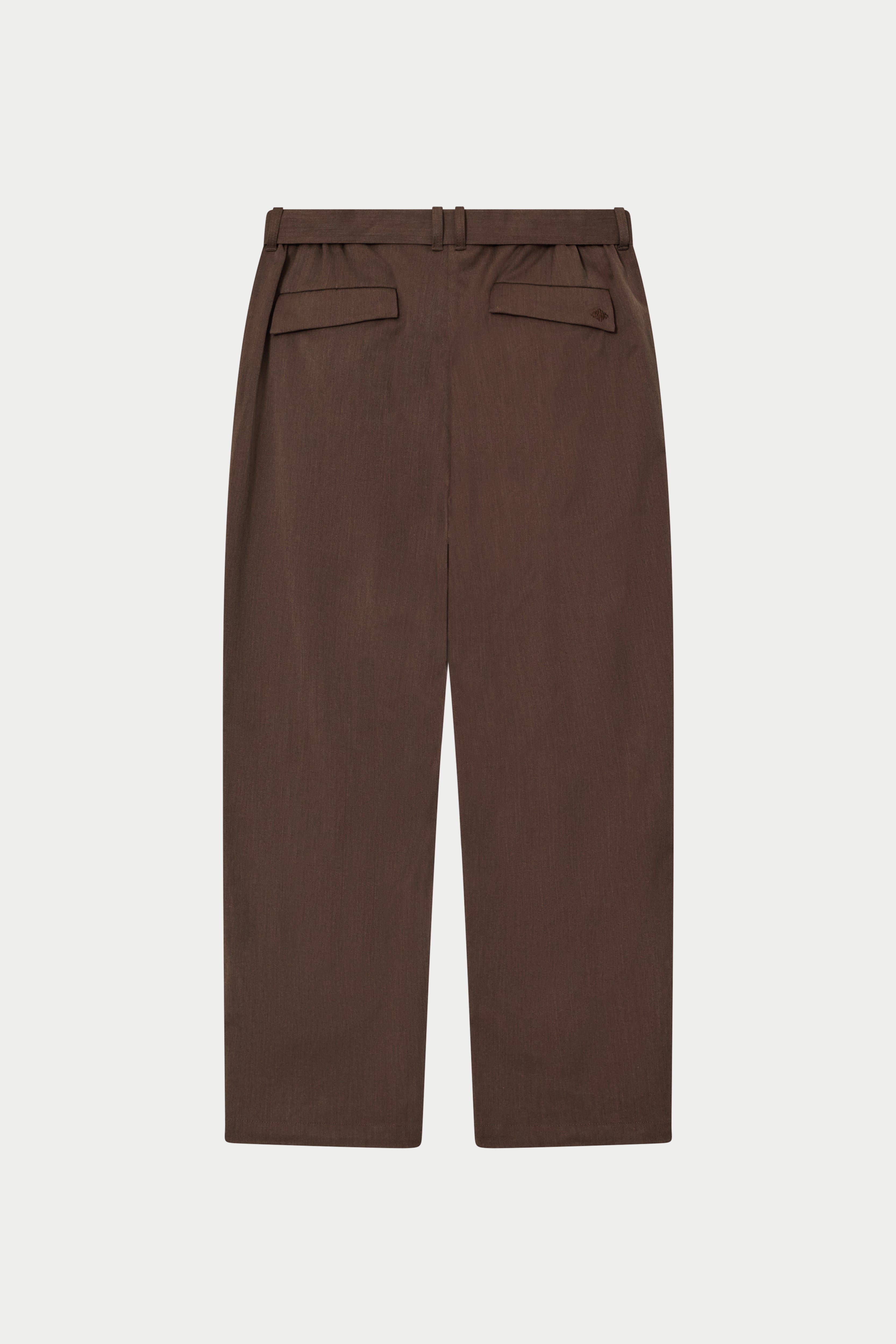 SMART TIE BELTED TROUSERS - BROWN