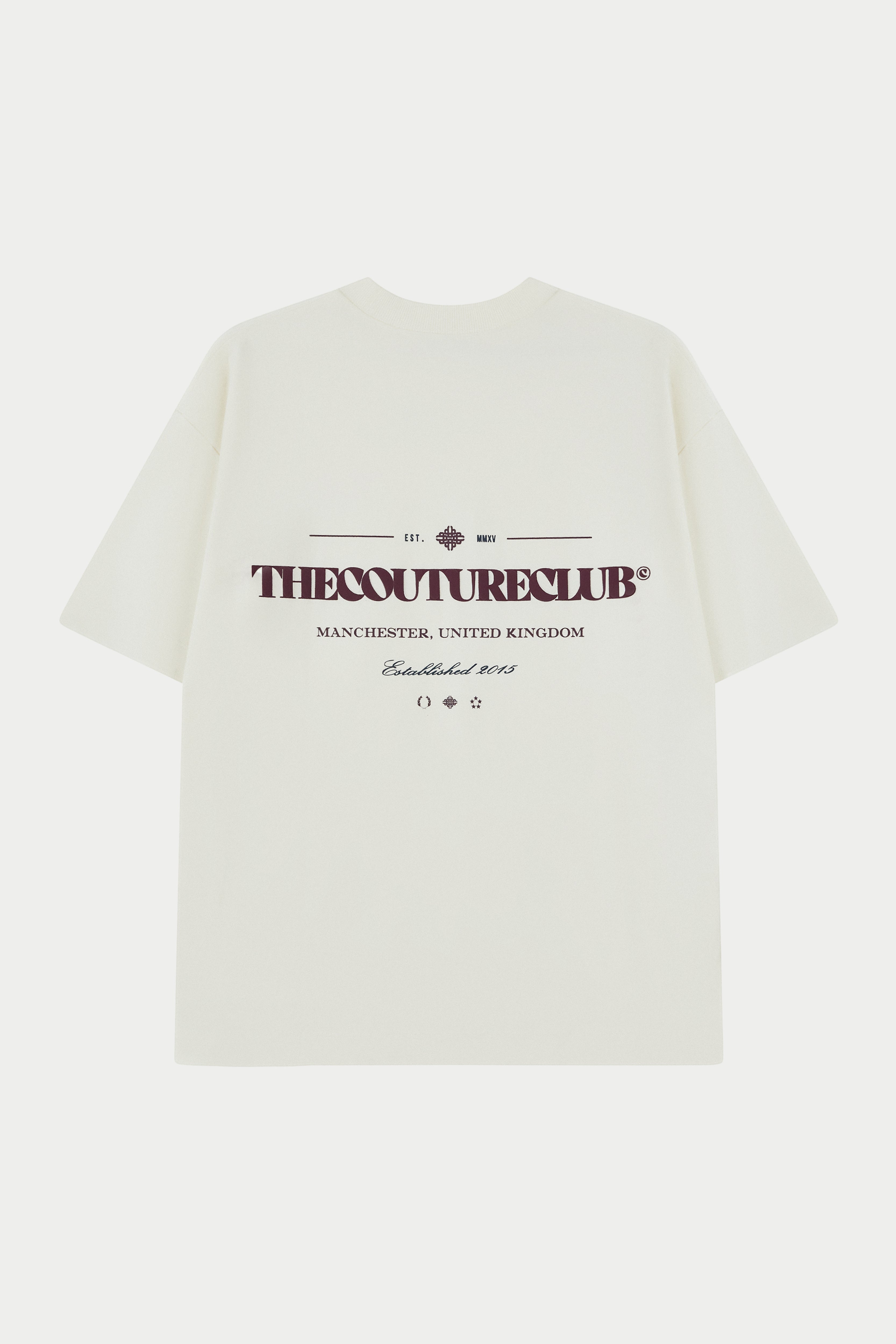 COPYRIGHT MULTI GRAPHIC T-SHIRT - OFF WHITE BURGUNDY