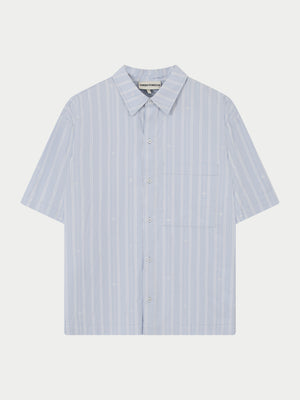 EMBLEM STRIPE SHIRT - BLUE