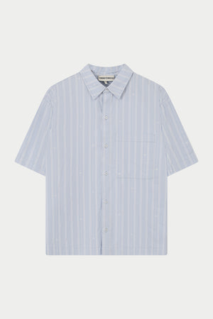 EMBLEM STRIPE SHIRT - BLUE