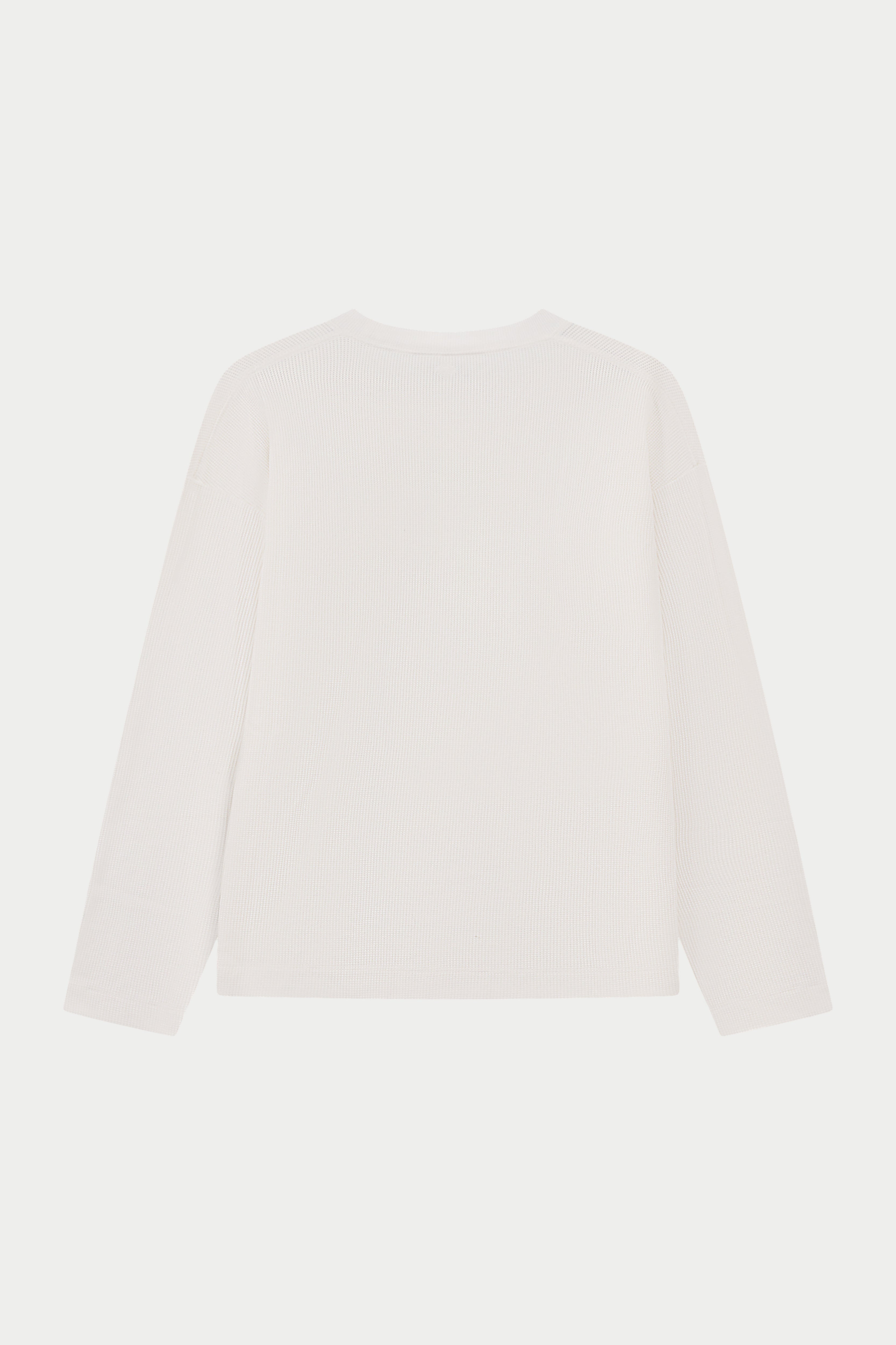 WAFFLE LONG SLEEVE T-SHIRT - OFF WHITE