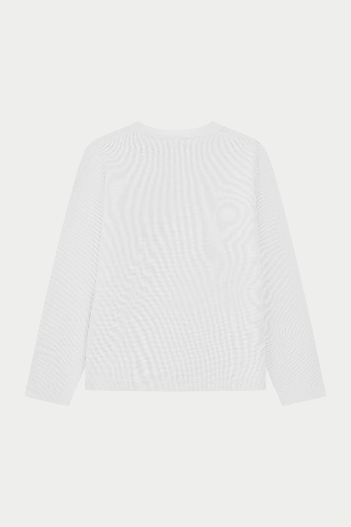WAFFLE LONG SLEEVE T-SHIRT - WHITE