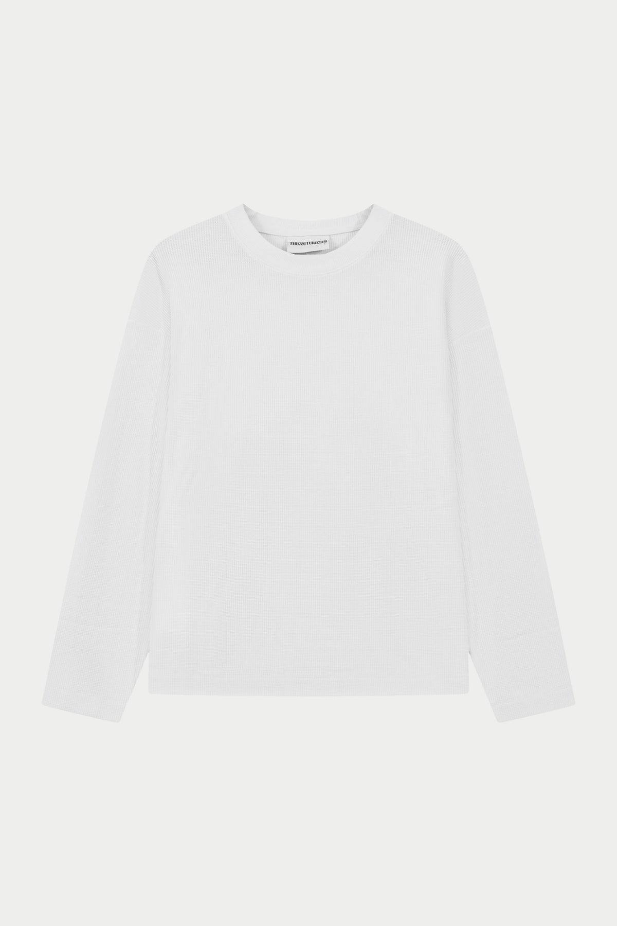 WAFFLE LONG SLEEVE T-SHIRT - WHITE