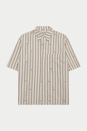 EMBLEM STRIPE SHIRT - STONE