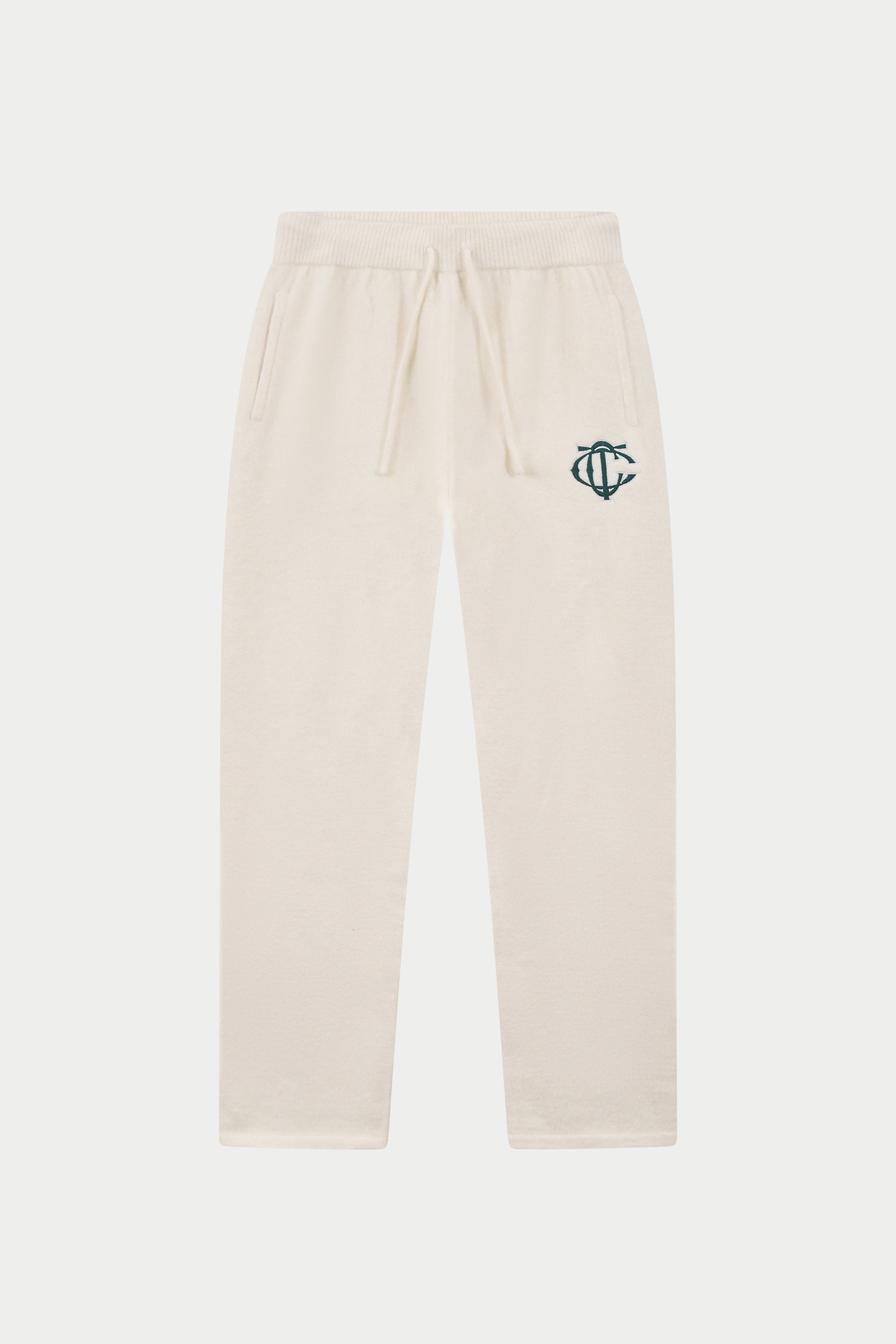 MONOGRAM KNITTED JOGGERS - OFF WHITE