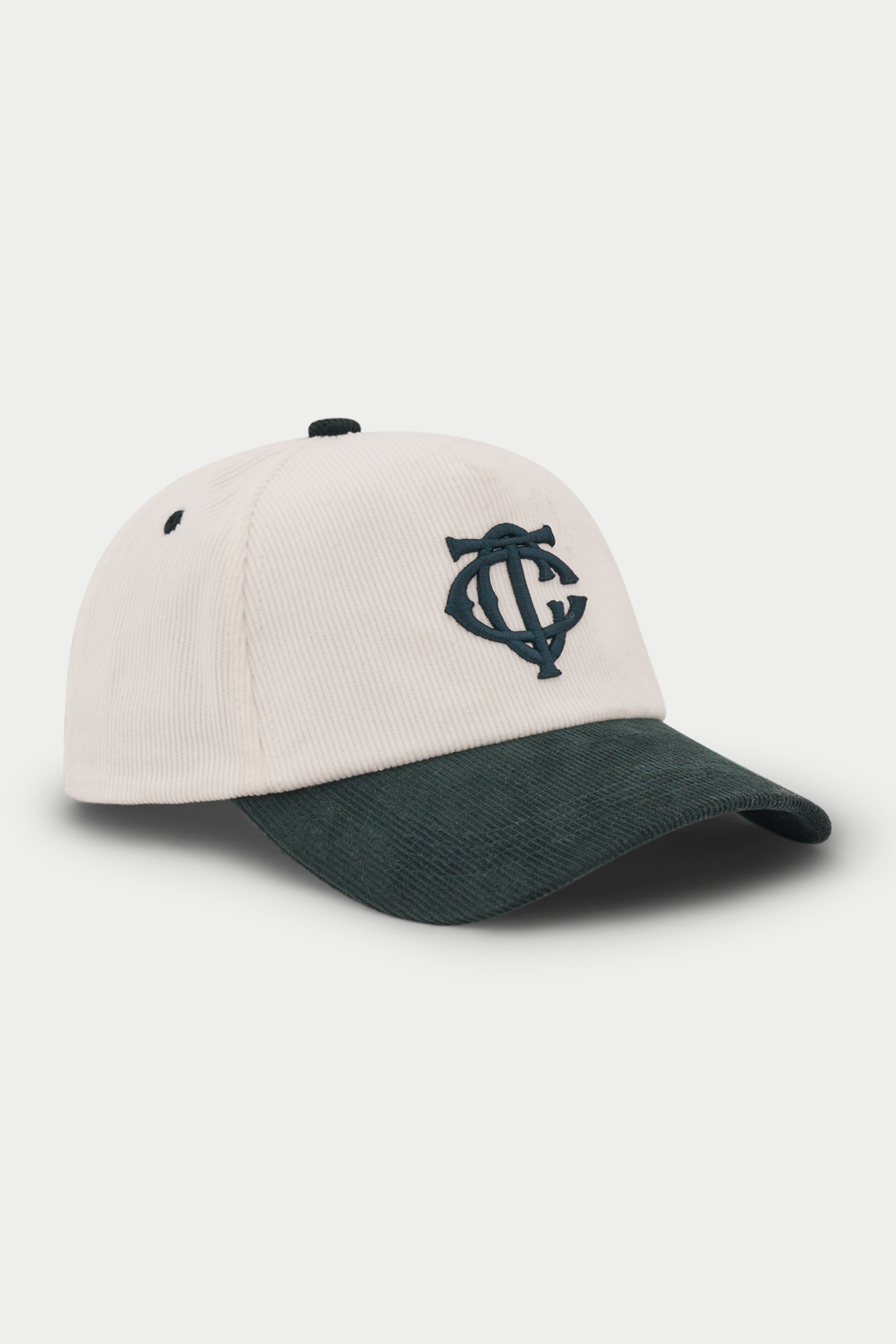 MONOGRAM CORD CAP - FOREST GREEN