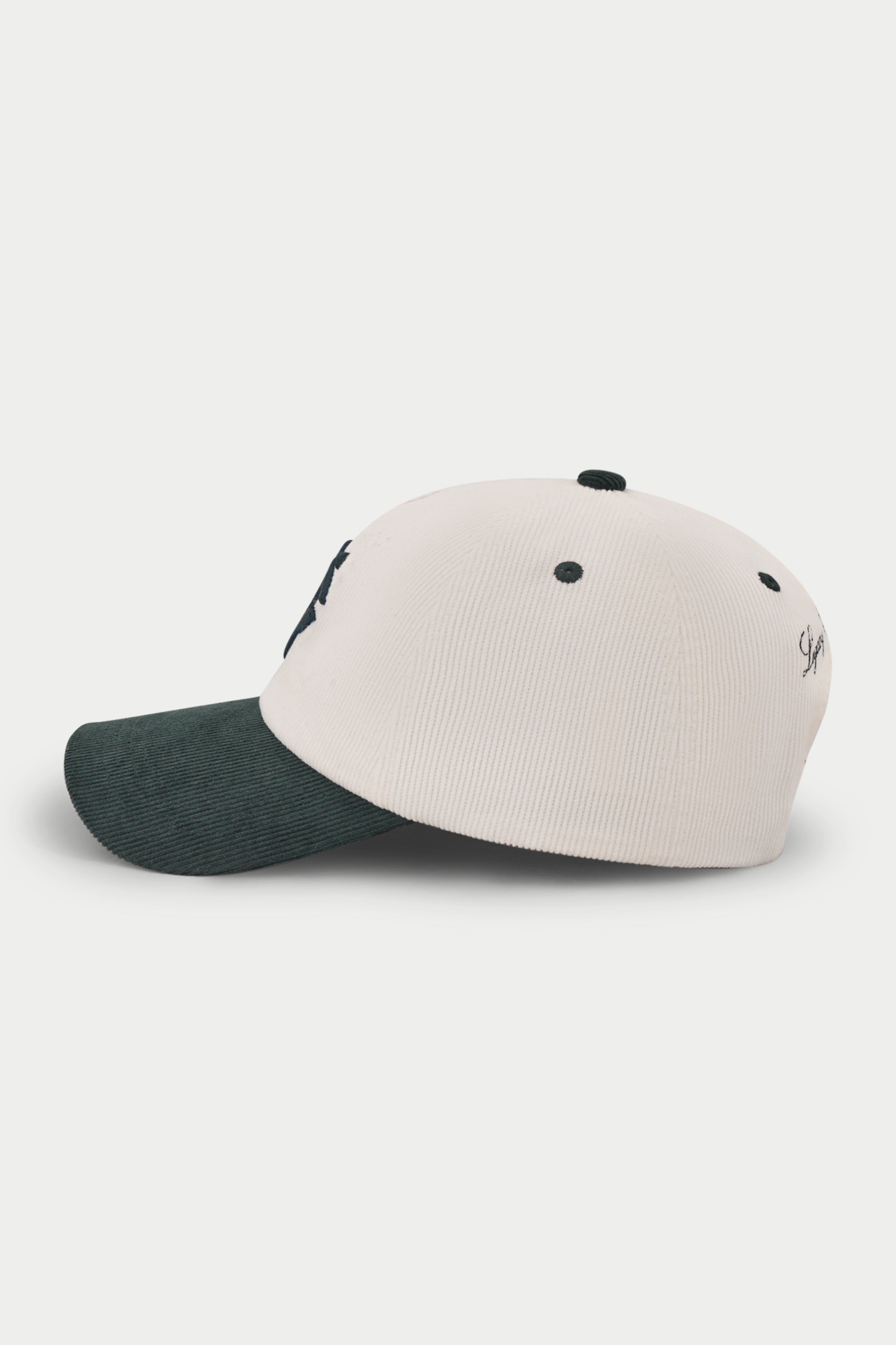 MONOGRAM CORD CAP - FOREST GREEN