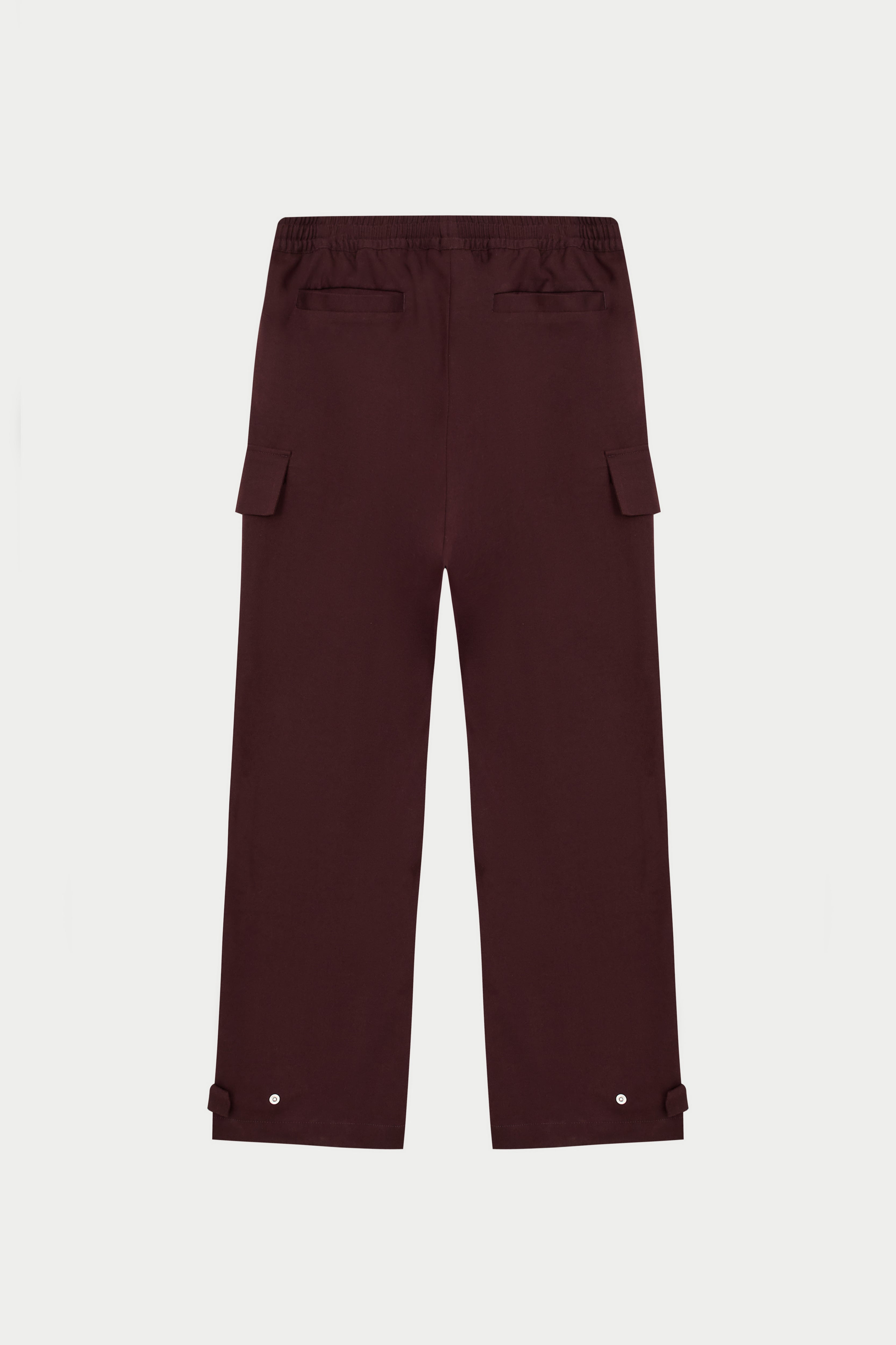 PLEATED WIDE LEG TROUSER - BURGUNDY