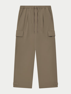 TECHNICAL WIDE LEG TROUSERS - KHAKI