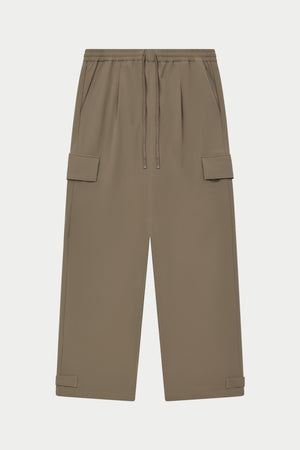 TECHNICAL WIDE LEG TROUSERS - KHAKI