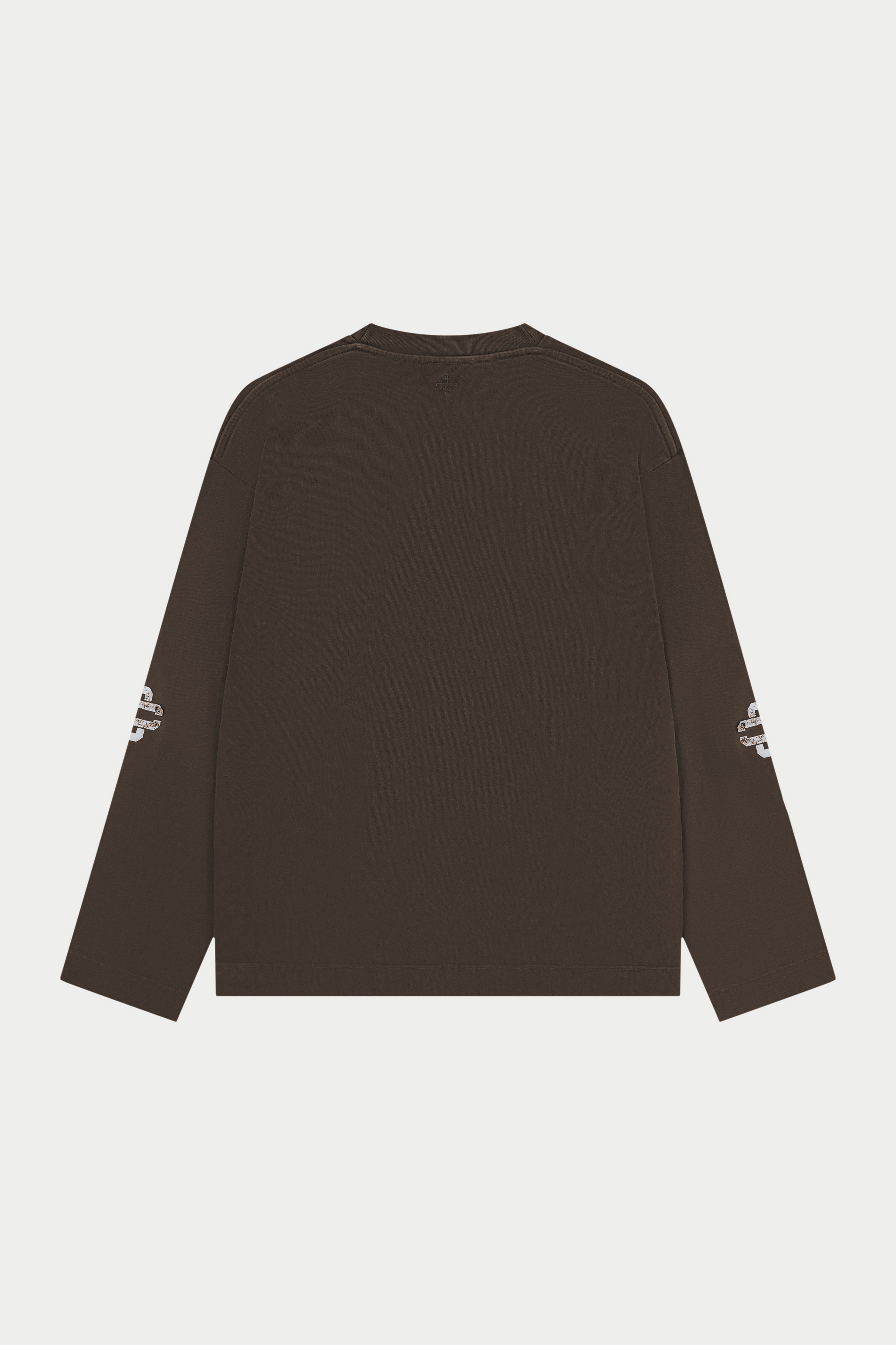 Brown long-sleeve shirt on a white background