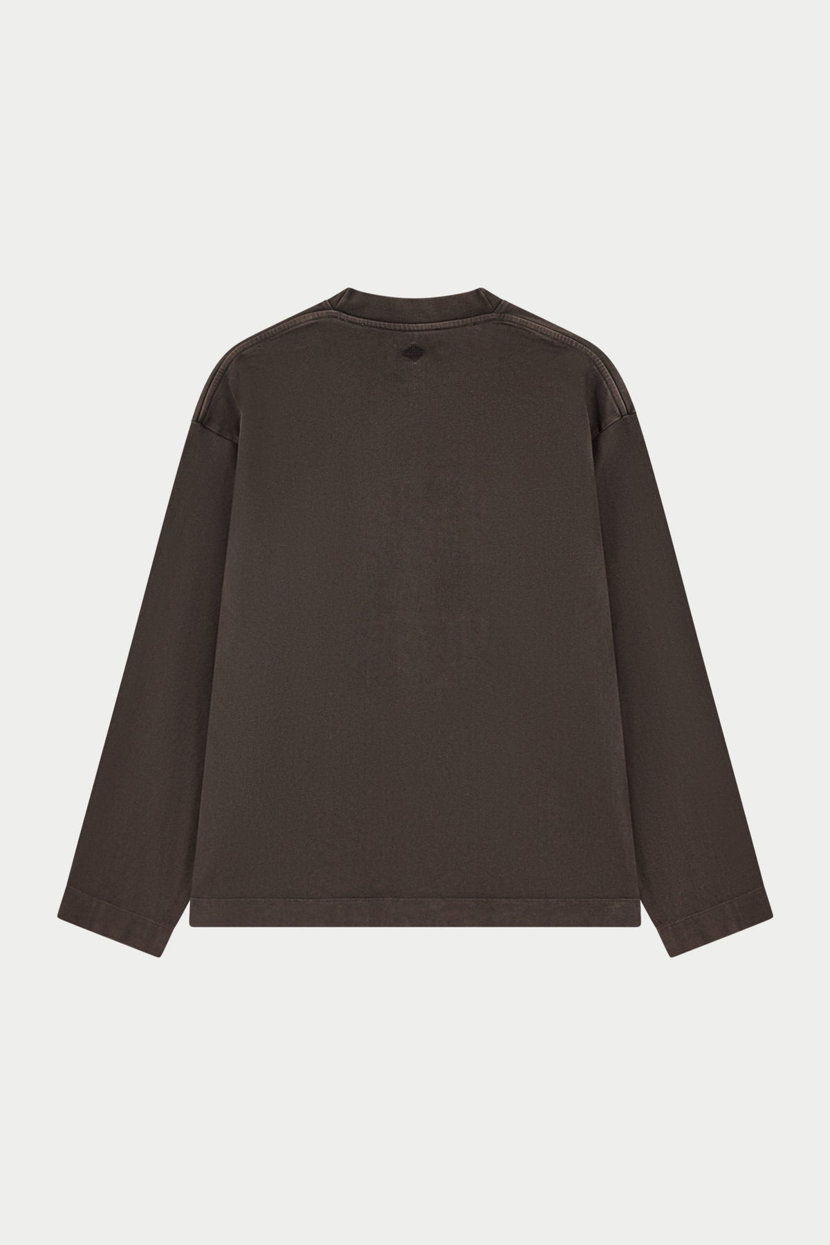 WASHED LONG SLEEVE T-SHIRT - BROWN