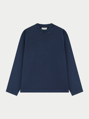 WASHED LONG SLEEVE T-SHIRT - NAVY