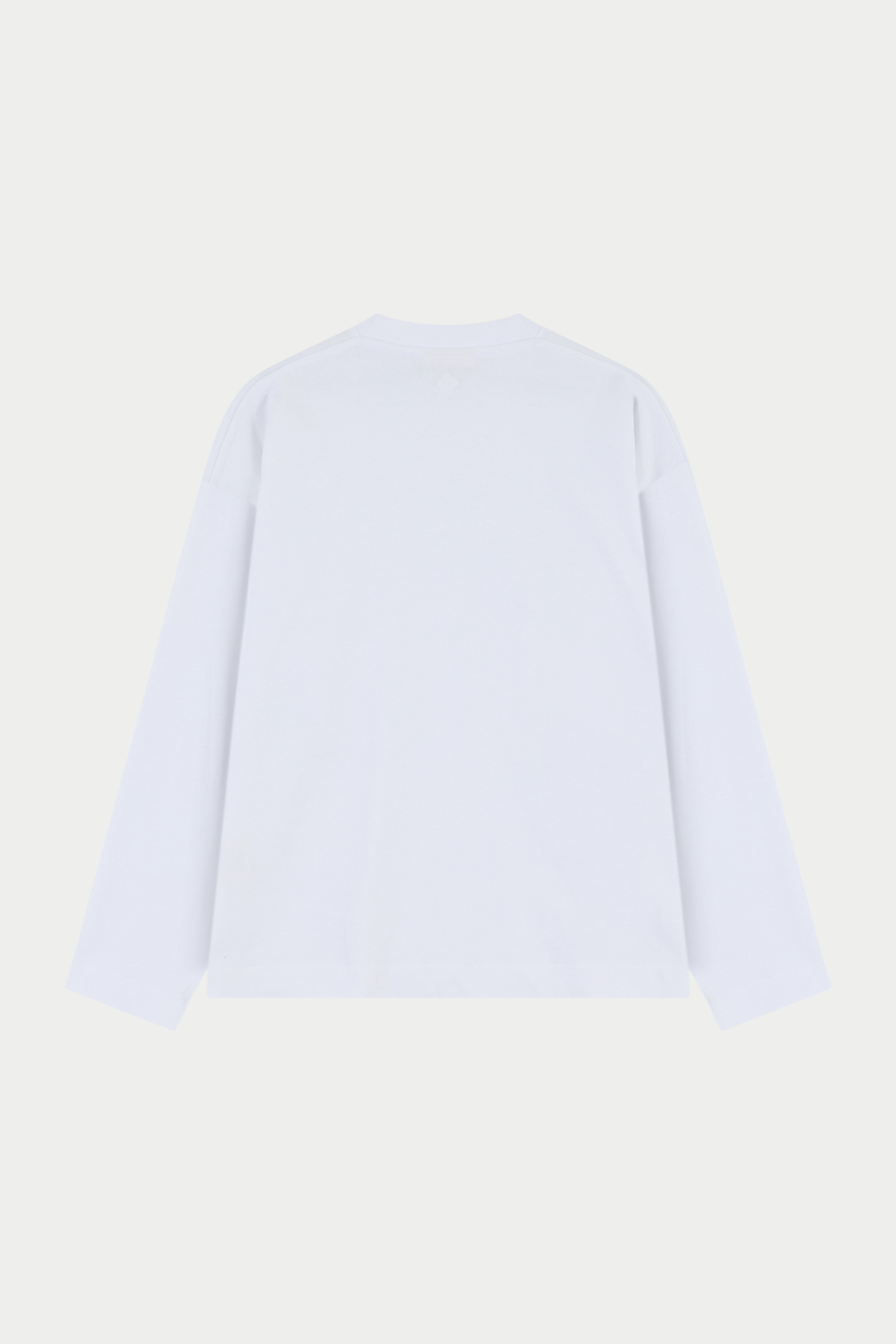 WASHED LONG SLEEVE T-SHIRT - WHITE