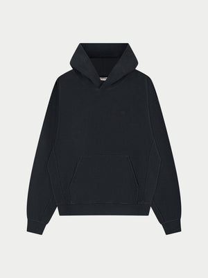 HEAVYWEIGHT WASHED RIBBED HOODIE - WASHED BLACK
